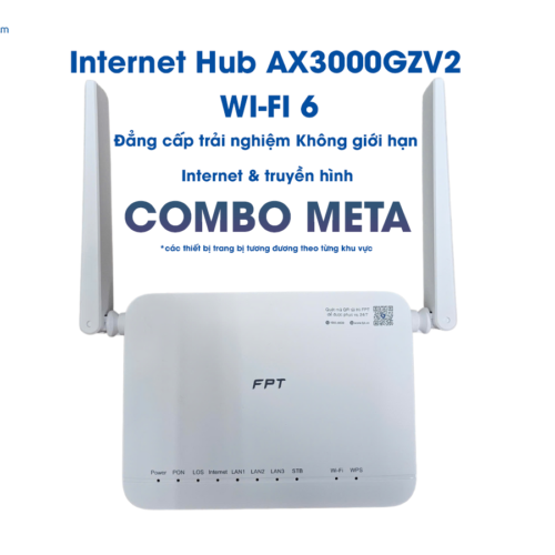 mặt đứng thiết bị wifi 6 Ax3000gzv2 ở gói cước combo meta của fpt
