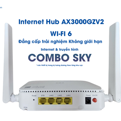 mặt sau thiết bị wifi 6 ax3000gzv2 ở gói cước combo sky của fpt