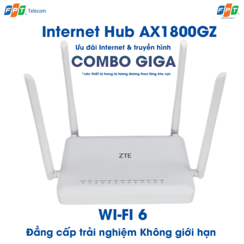 thiết bị wifi 6 ax1800gz ở gói cước combo giga của fpt