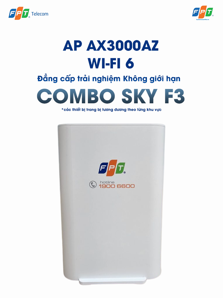 gói combo sky f3 được trang bị thiết bị ap ax3000az wifi 6
