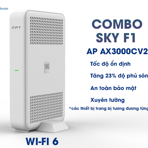 tặng kèm thiết bị wifi 6 ap ax3000cv2 khi đăng ký gói cước combo sky f1 (*các thiết bị trang bị tương đương theo từng khu vực)
