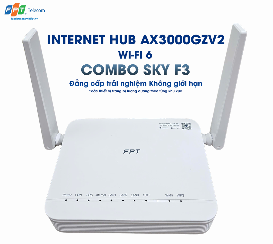 gói combo sky f3 được trang bị thiết bị modem ax300gzv2 wifi 6