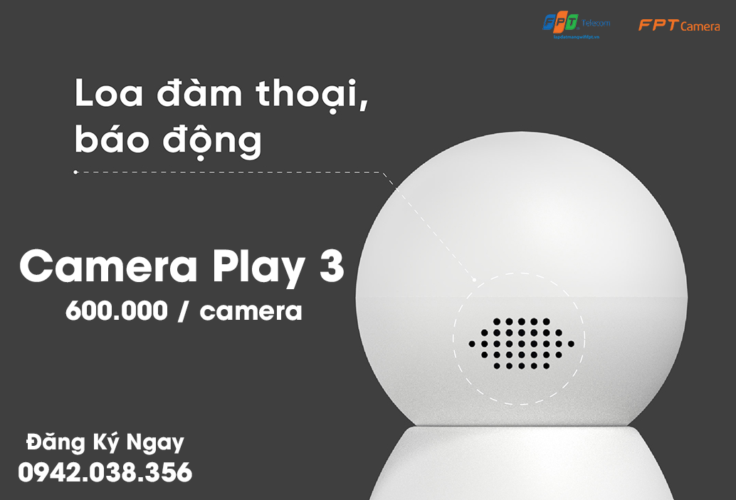 camera an ninh fpt IQ play 3 được trang bị loa đàm thoại 2 chiều và báo động