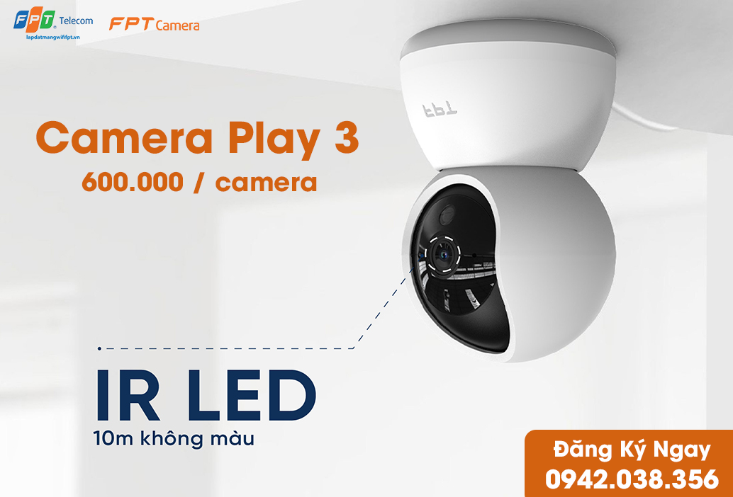 hình ảnh camera an ninh iq play 3 của FPT được trang bị IR LED 10m không màu