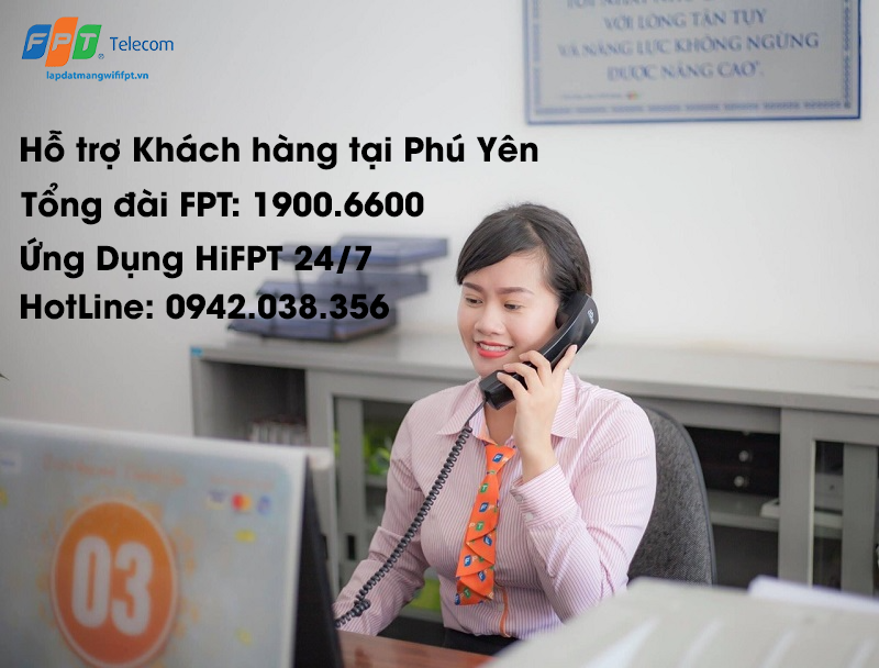 các hình thức hỗ trợ online nhanh chóng khi khách hàng tại Phú Yên gặp sự cố, tổng đài fpt 19006600, qua ứng dụng hifpt hoặc hotline 0942038356